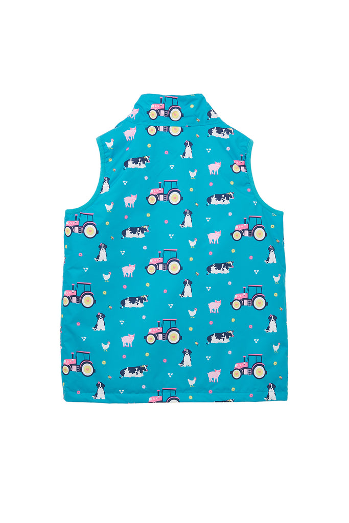 Alex Girls Gilet - Teal Farm