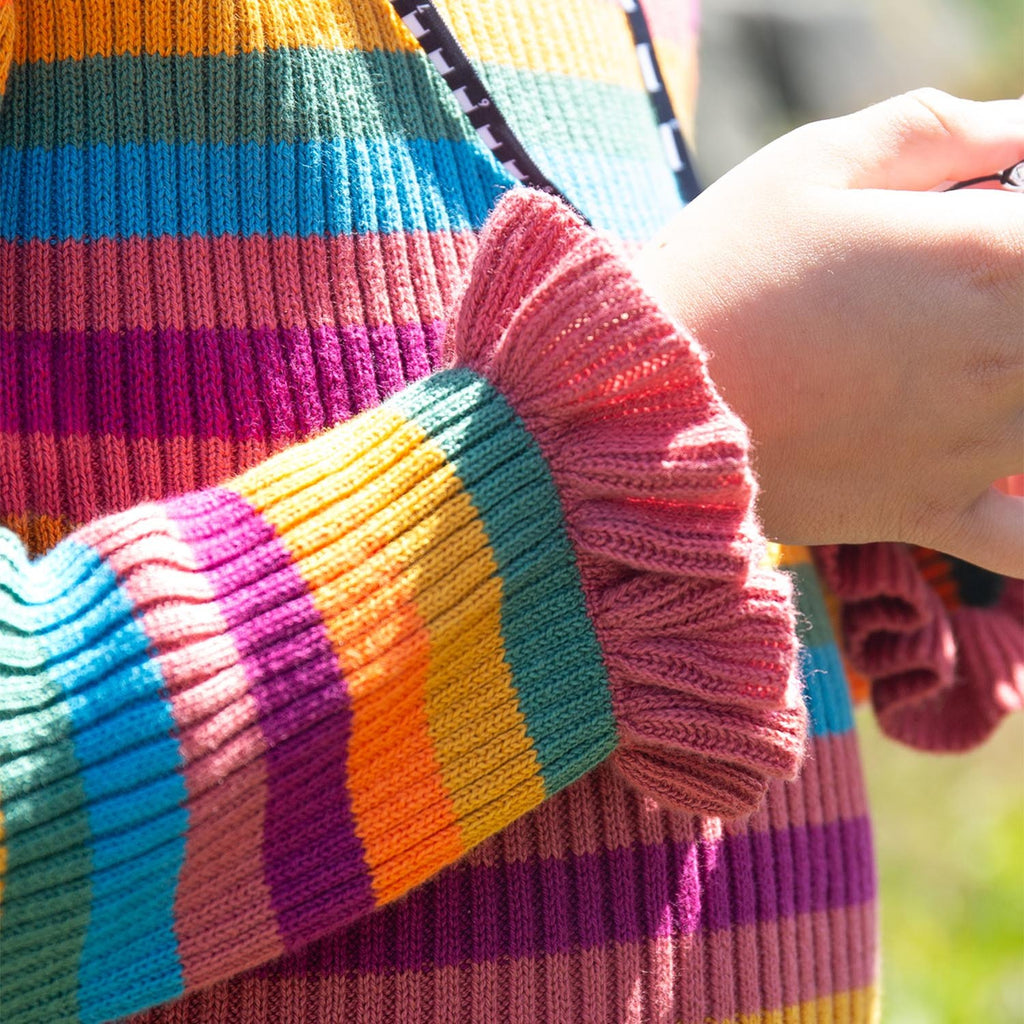 Zoe Knitted Jumper - Rosehip Rainbow Stripe