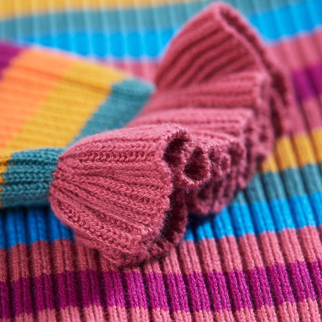 Zoe Knitted Jumper - Rosehip Rainbow Stripe